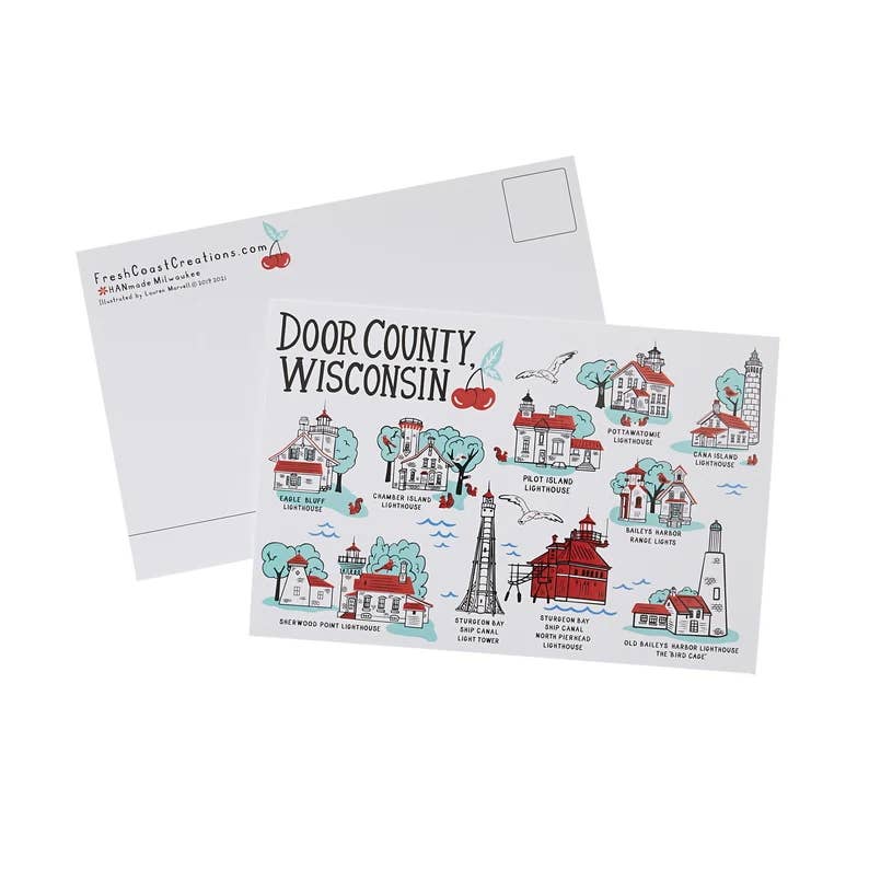 Door County Lighthouses Postcard: Single